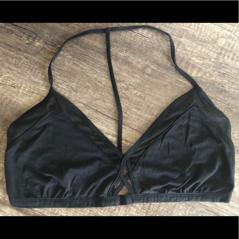 Mesh-trimmed bralette